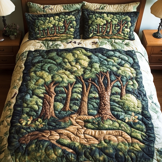 Verdant Haven 3-Piece Quilted Bedding Set NCU0DK7066