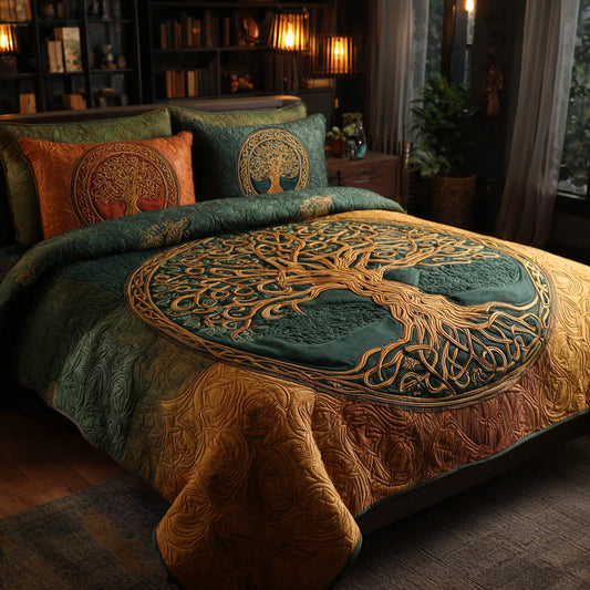 Verdant Knot 3-Piece Quilted Bedding Set NCU0VL3120
