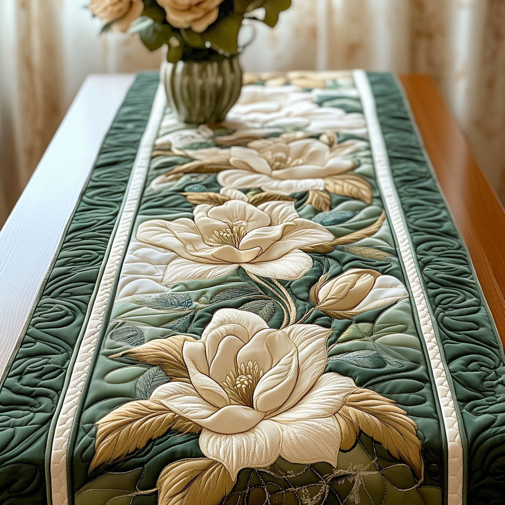 Verdant Magnolia Dream Quilted Table Runner NCU0NT3702