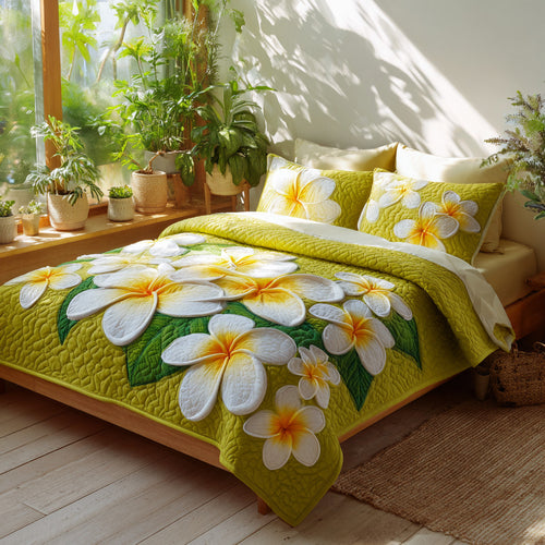 Verdant Petal 3-Piece Quilted Bedding Set NCU0VL3563