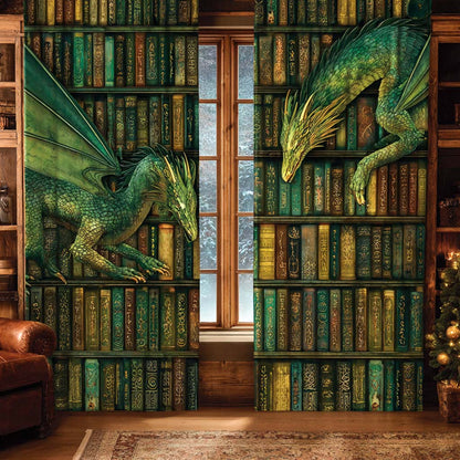 Verdant Spellwyrm Quilted Curtains NCU0XD2173