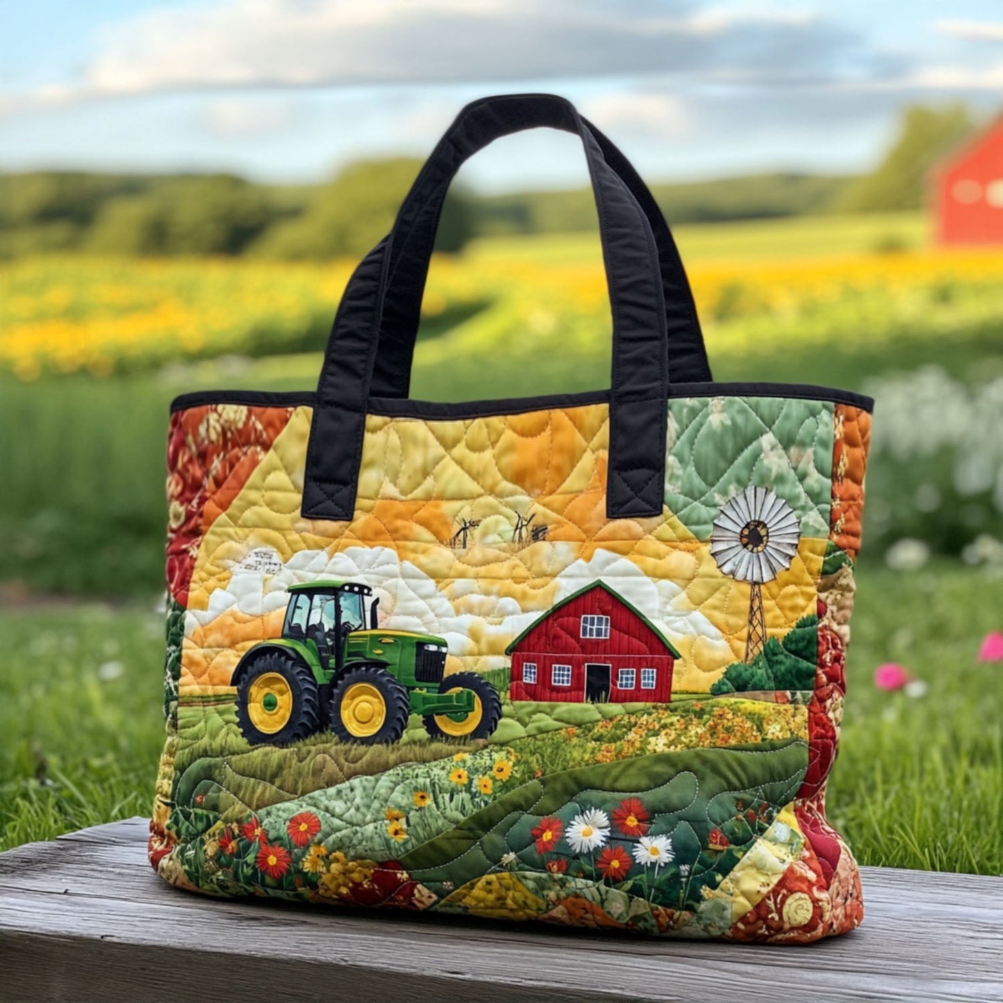 Verdant Views Quilted Tote Bag NCU0PT7981