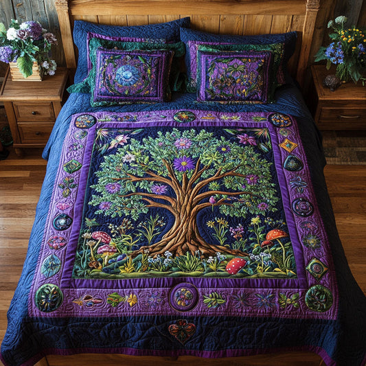 Verdant Wisdom 3-Piece Quilted Bedding Set NCU0PT3334