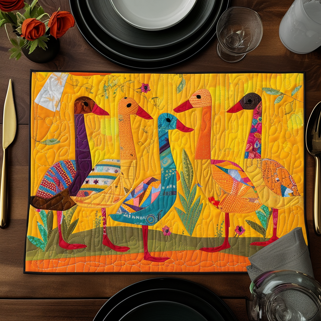 Vibrant Duck Landscape Quilted Placemat NCU0DV425