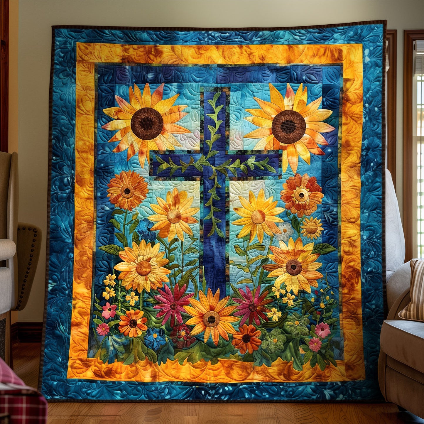 Vibrant Fields Art Quilt Hanging NCU0TH1563