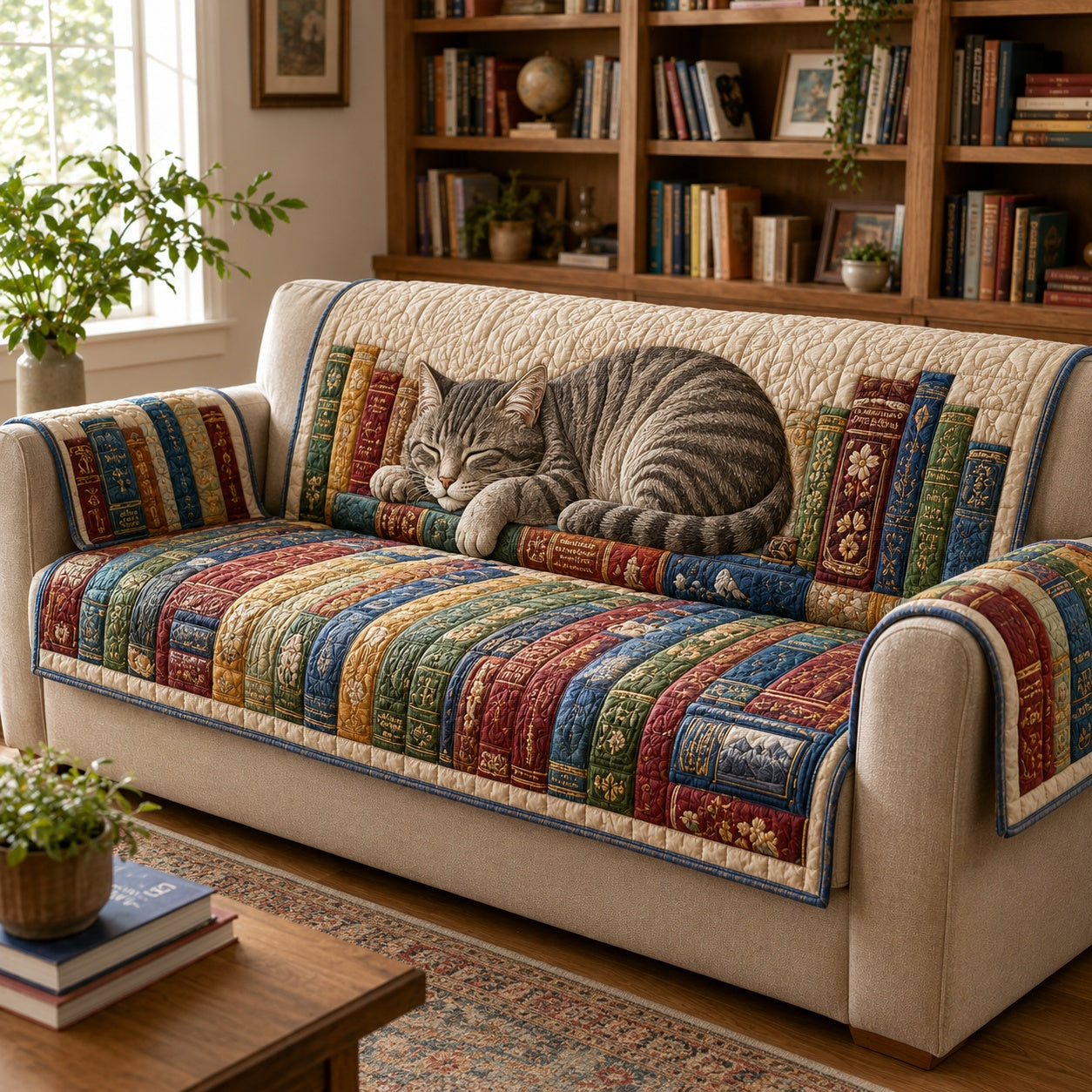Vibrant Archive Whiskers Quilted Sofa Cover NCU0VL3886