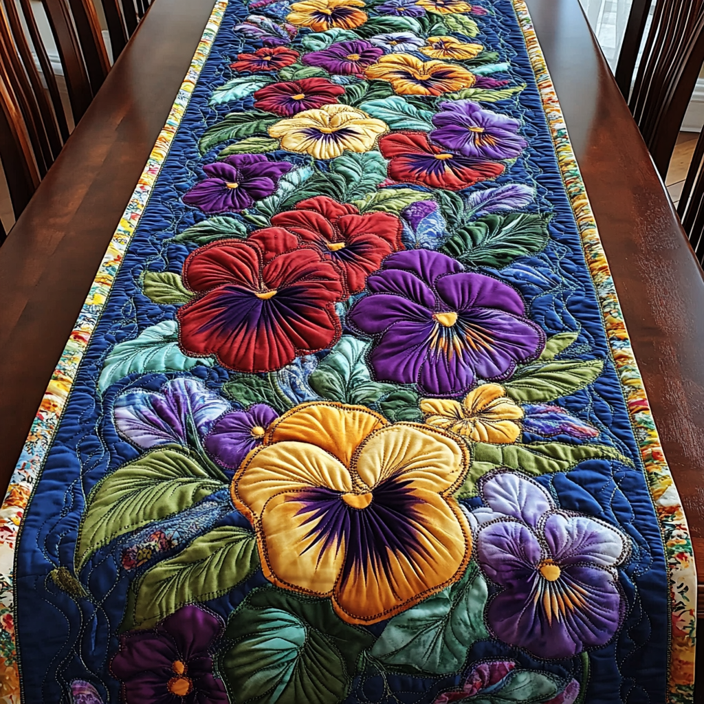 Vibrant Blossom Quilted Table Runner NCU0DK7095