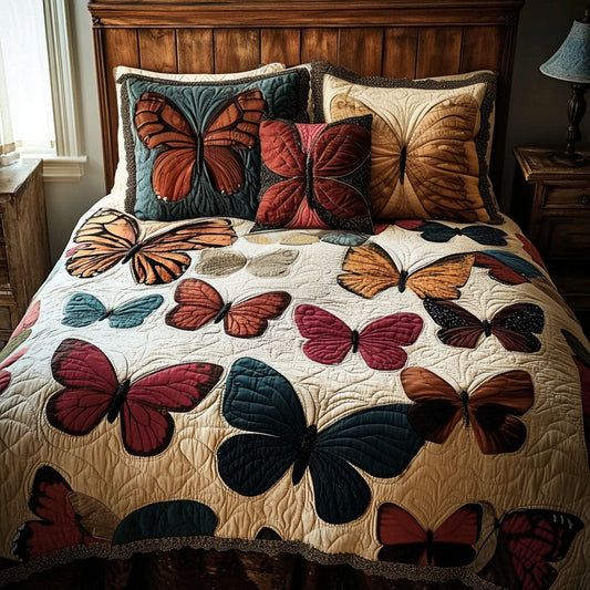 Vibrant Butterflies 3-Piece Quilted Bedding Set NCU0PT6268