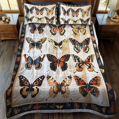 Vibrant Butterflies 3-Piece Quilted Bedding Set NCU0VL131