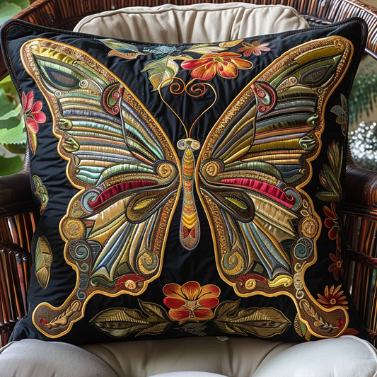 Vibrant Butterfly Quilted Pillow Case NCU0VL106