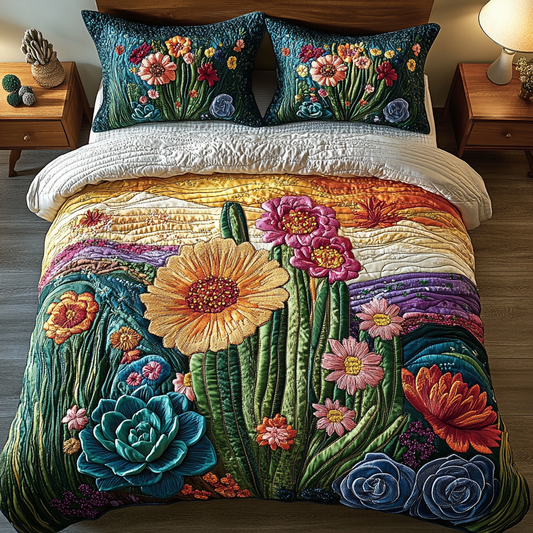 Vibrant Desert Dreams 3-Piece Quilted Bedding Set NCU0VL1250