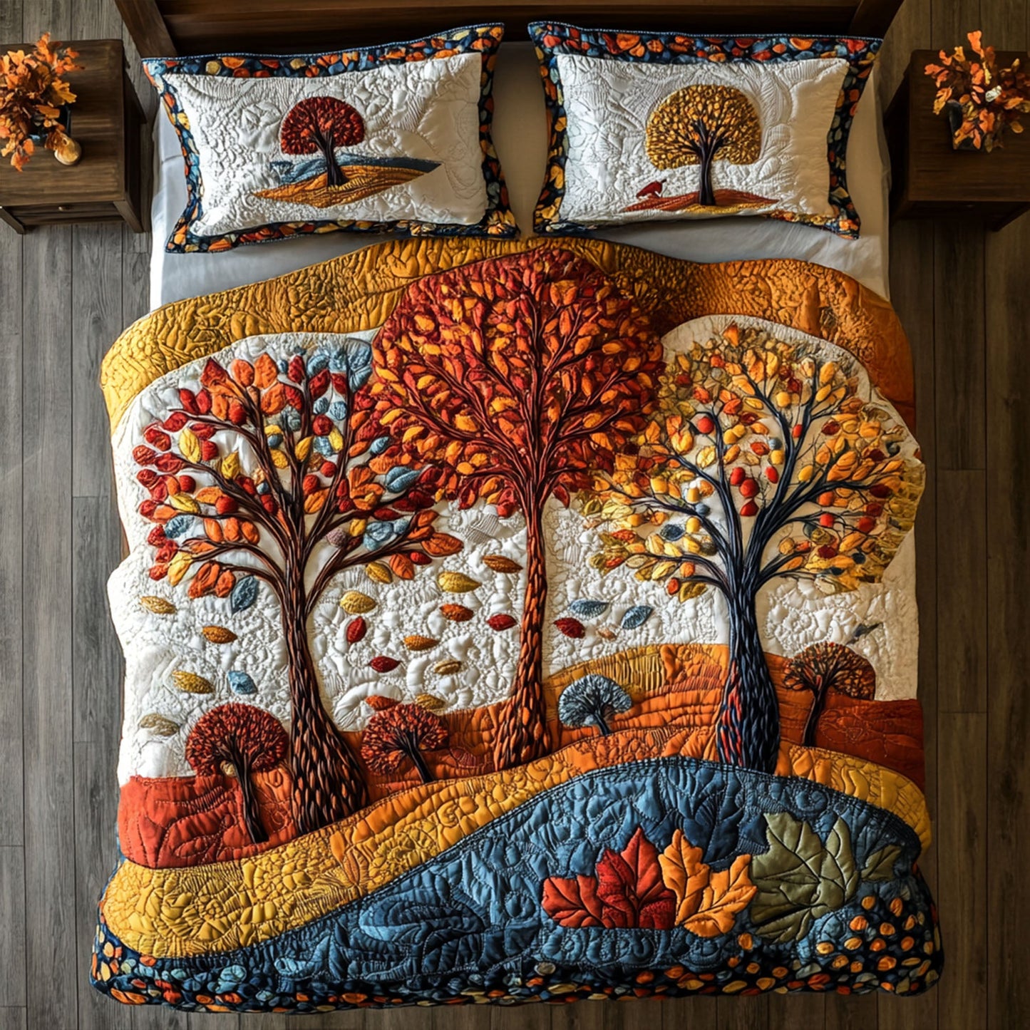 Vibrant Fall 3-Piece Quilted Bedding Set NCU0PT7761
