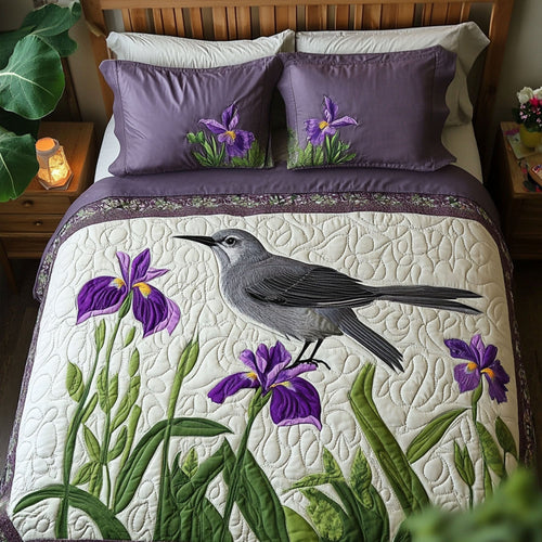 Vibrant Feathered View 3-Piece Quilted Bedding Set NCU0PT6252