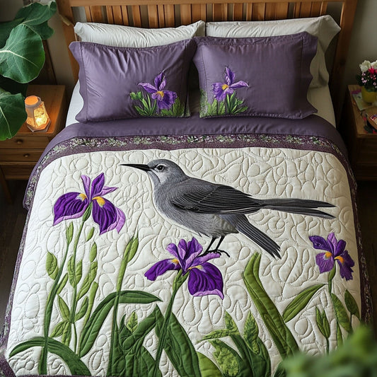 Vibrant Feathered View 3-Piece Quilted Bedding Set NCU0PT6252