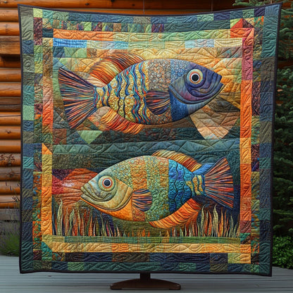 Vibrant Fish Connection Quilted Blanket NCU0PT5932