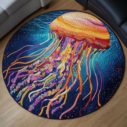 Vibrant Flow Quilted Round Mat NCU0NT4843