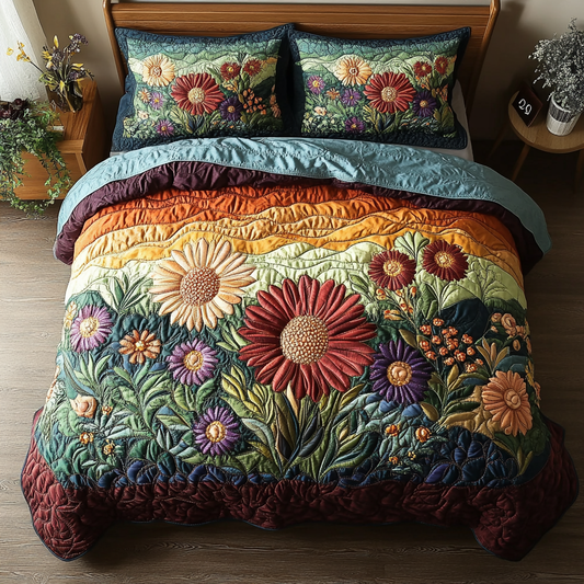Vibrant Garden 3-Piece Quilted Bedding Set NCU0VH5381