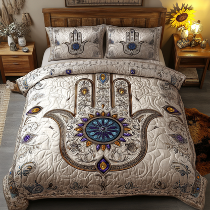 Vibrant Hands 3-Piece Quilted Bedding Set NCU0VL1718