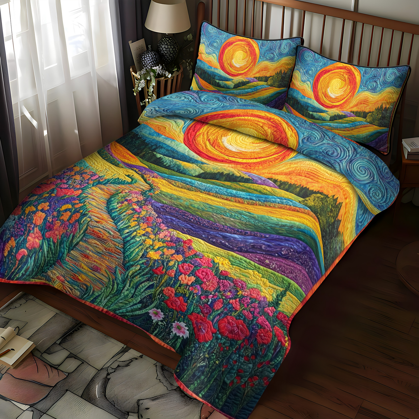 Vibrant Horizon 3-Piece Quilted Bedding Set NCU0VL688