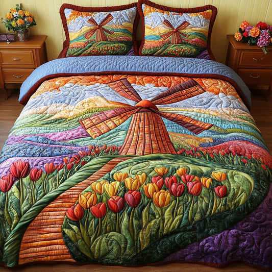 Vibrant Horizons 3-Piece Quilted Bedding Set NCU0NT5460