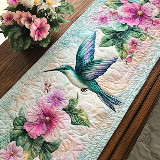 Vibrant Hummingbird Quilted Table Runner NCU0DK7686