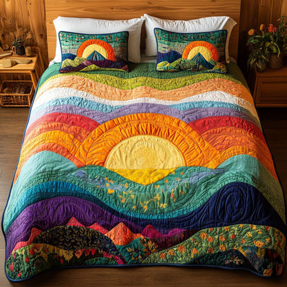Vibrant Landscape 3-Piece Quilted Bedding Set NCU0NT2986