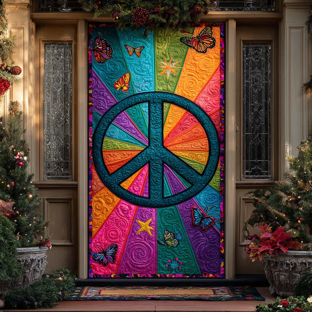 Vibrant Mandala Peace Quilted Door Cover NCU0XD1620