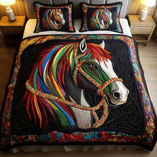 Vibrant Mane 3-Piece Quilted Bedding Set NCU0NT2250