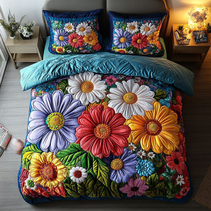 Vibrant Meadow 3-Piece Quilted Bedding Set NCU0NT6008