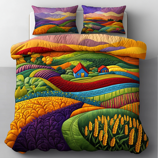 Vibrant Meadows 3-Piece Quilted Bedding Set NCU0DK6293