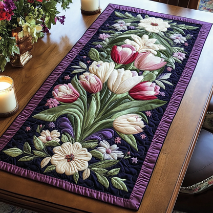 Vibrant Petals Quilted Table Runner NCU0VH3348
