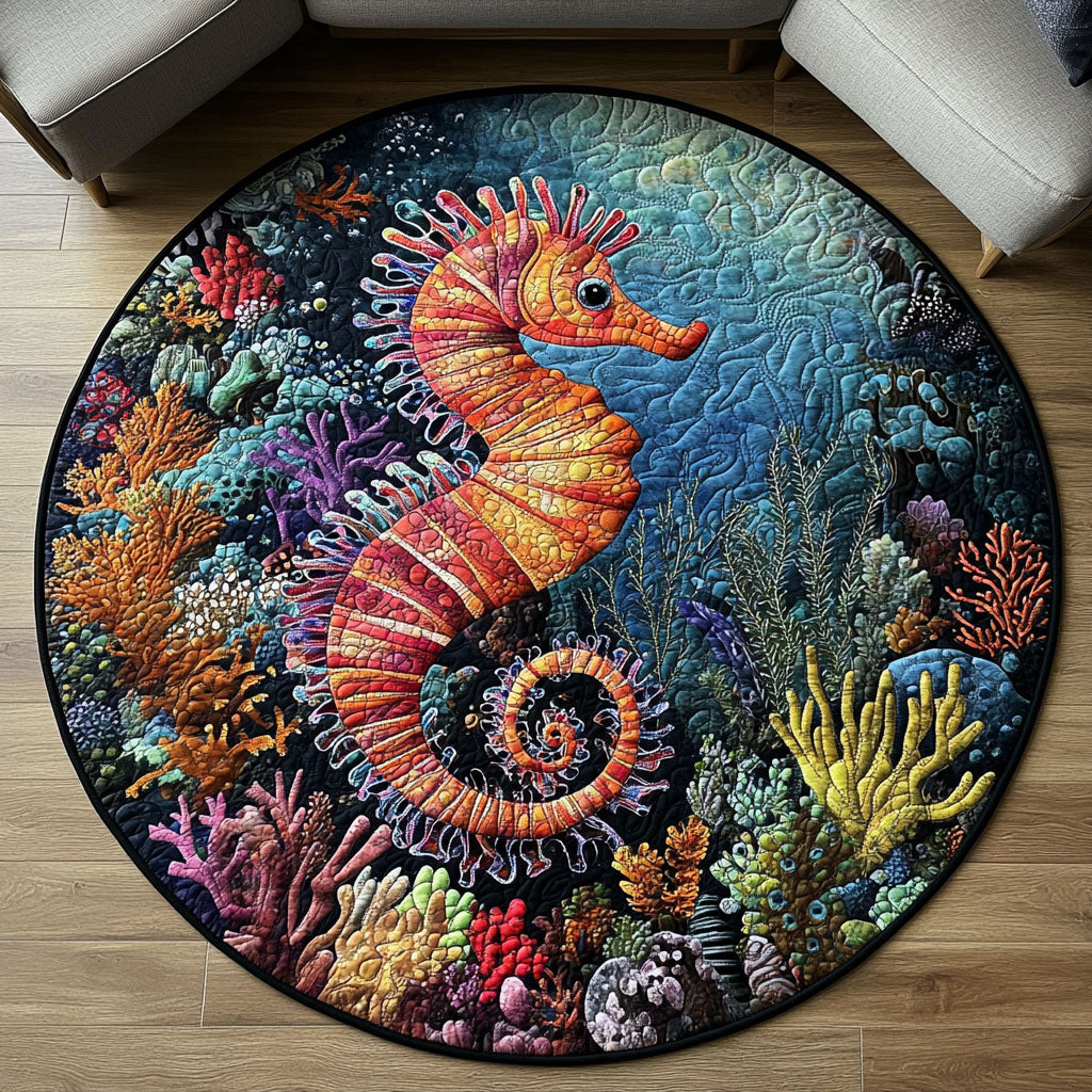 Vibrant Reef Explorer Quilted Round Mat NCU0NT4849