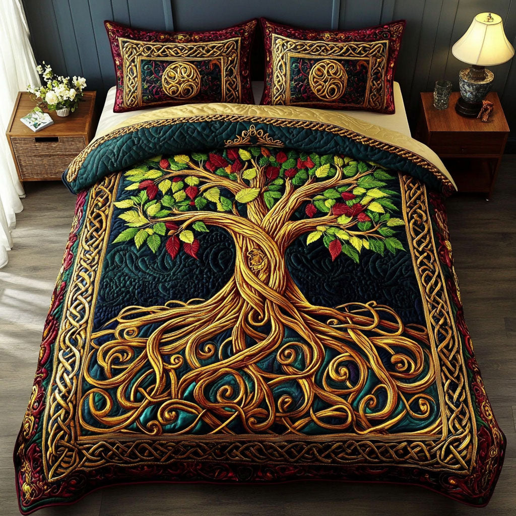Vibrant Roots 3-Piece Quilted Bedding Set NCU0PT3826