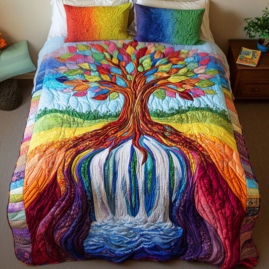 Vibrant Roots Cascade 3-Piece Quilted Bedding Set NCU0NT4050