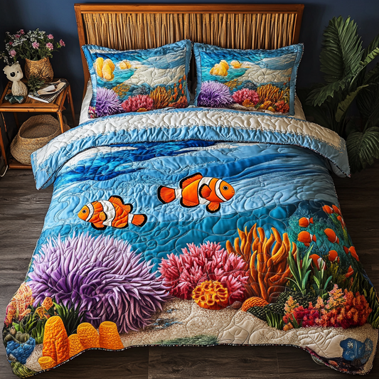 Vibrant Seas 3-Piece Quilted Bedding Set NCU0DK5925