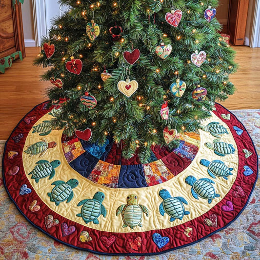 Vibrant Shells Christmas Quilted Tree Skirt NCU0NT2113