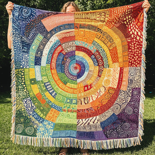Vibrant Solar Bloom Woven Sofa Blanket NCU0PT4938
