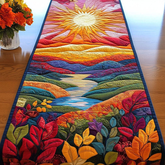 Vibrant Stream Quilted Table Runner NCU0NT3434
