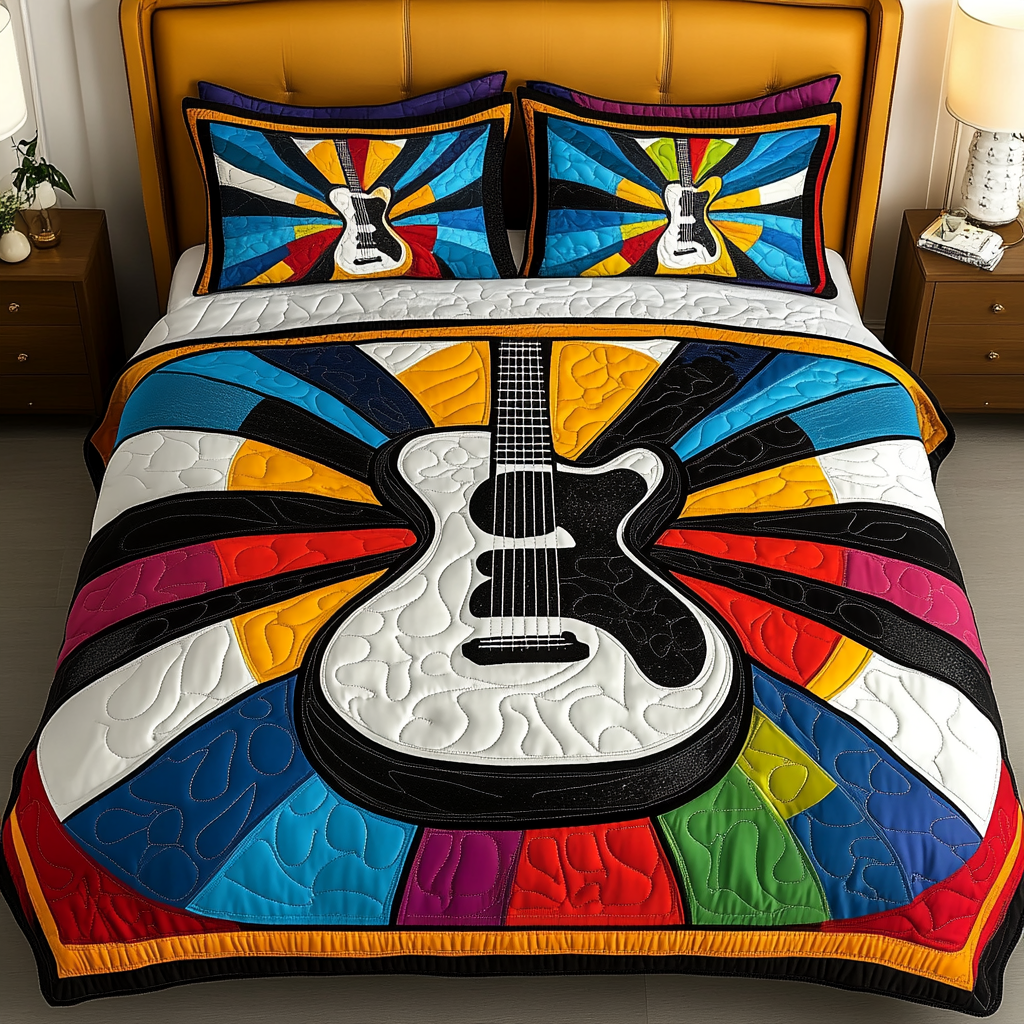 Vibrant Strings 3-Piece Quilted Bedding Set NCU0DK6092