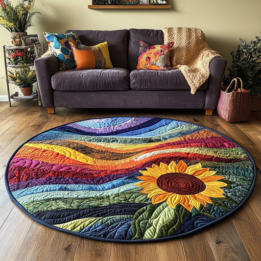 Vibrant Sun Quilted Round Mat NCU0VH3602