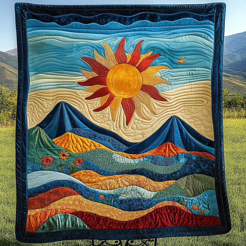 Vibrant Sunrise Quilted Blanket NCU0NT4244