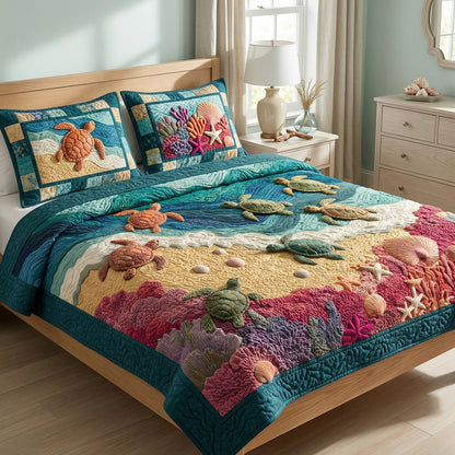 Vibrant Tide 3-Piece Quilted Bedding Set NCU0NT12707