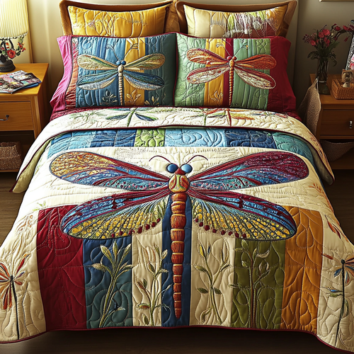 Vibrant Wings 3-Piece Quilted Bedding Set NCU0VH4074