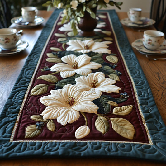 Victorian Magnolia Elegance Quilted Table Runner NCU0PT3865
