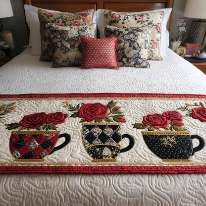 Victorian Sipscape Quilted Bed Runner NCU0TH3733