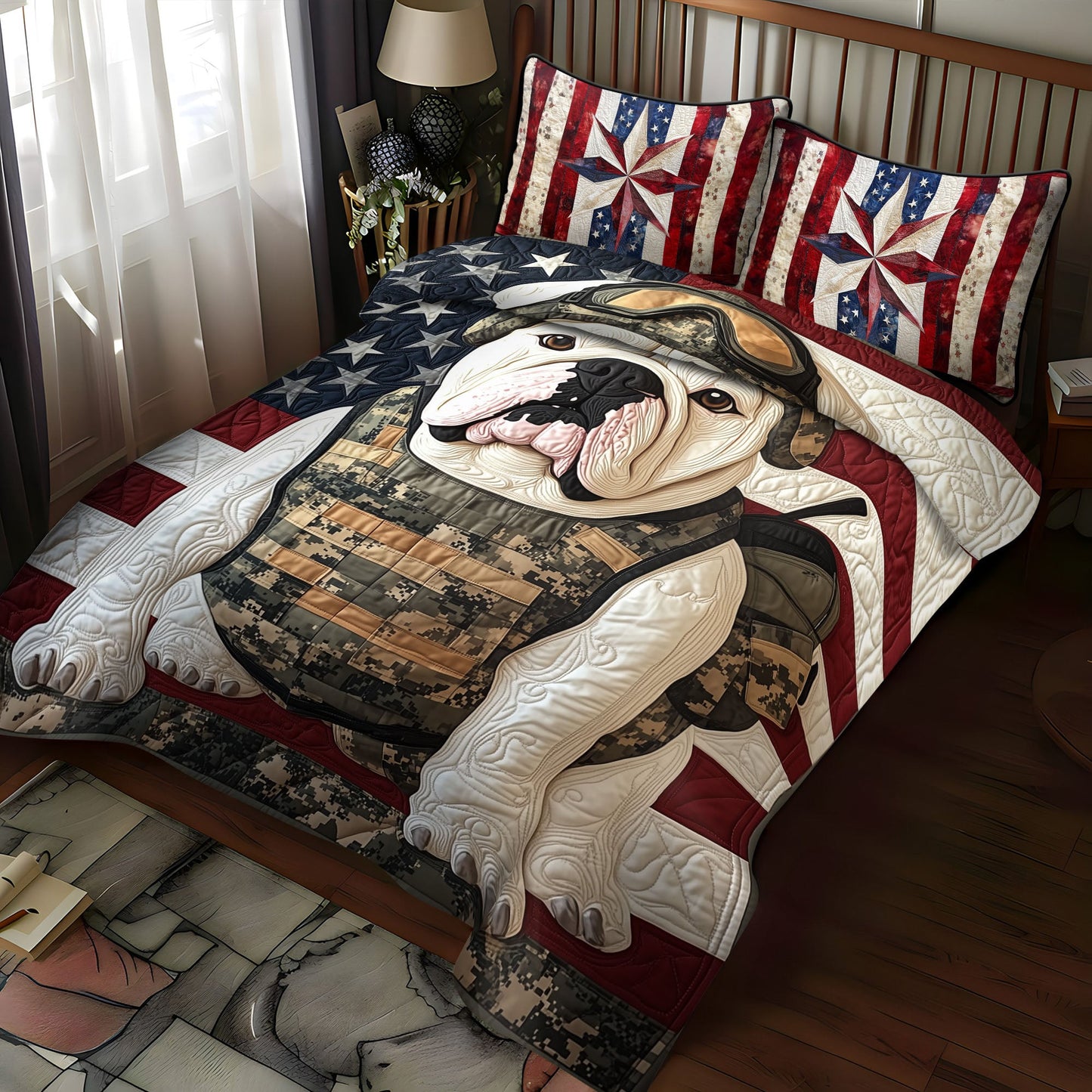 Victory Banner 3-Piece Quilted Bedding Set NCU0PT3127