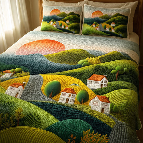 Village Bliss 3-Piece Quilted Bedding Set NCU0TH3052