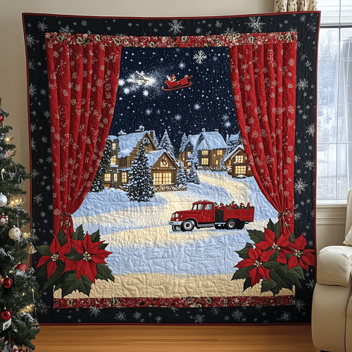 Village Christmas Eve Quilted Blanket NCU0TH2111