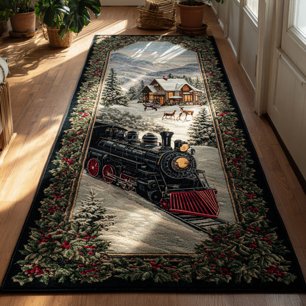 Village Christmas Train Runner Carpet NCU0HH968