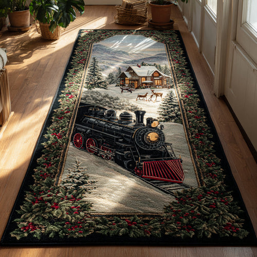 Village Christmas Train Runner Carpet NCU0HH968